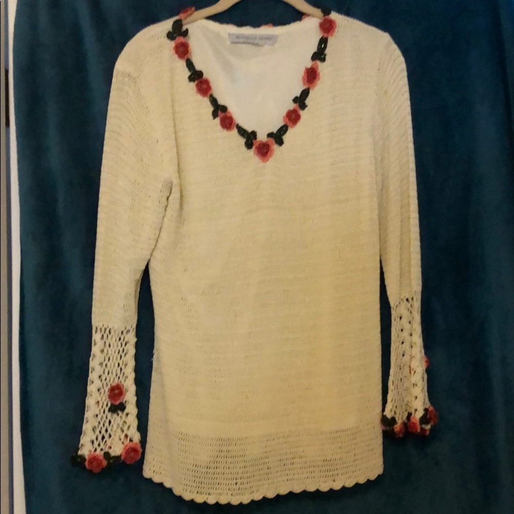 Fully lined crochet and beaded top